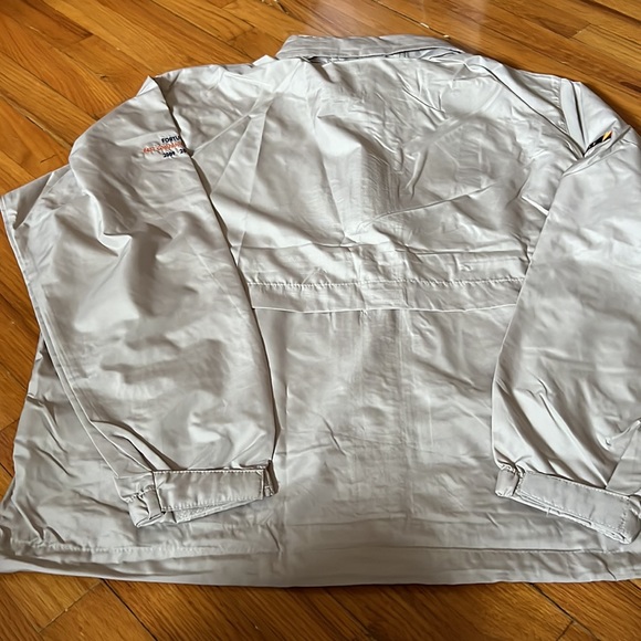 Northend Men's Performance Hooded Rain Jacket Cream Large water resistant NWT - Picture 5 of 6